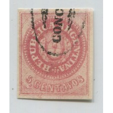 ARGENTINA 1862 GJ 10a ESCUDITO ESTAMPILLA CON VARIEDAD TRAZO SOBRE LA L, CON ADELGAZAMIENTOS U$ 100